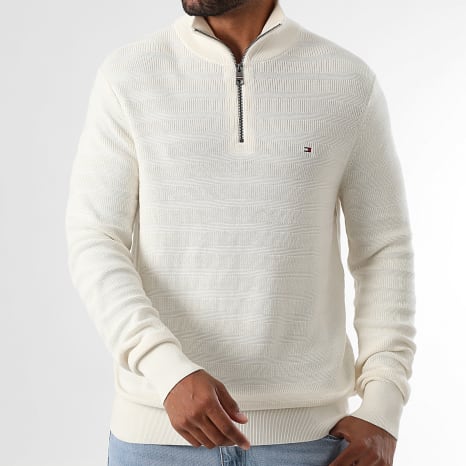 Tommy Hilfiger - Jersey de rayas con cremallera 9536 Beige