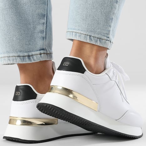 Tommy Hilfiger - Baskets Femme Chic Fashion Runner 8695 White Black