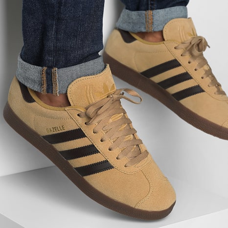 Adidas Originals - Zapatillas Gazelle JR6287 Oro Beige Marrón Oscuro Oro Metálico