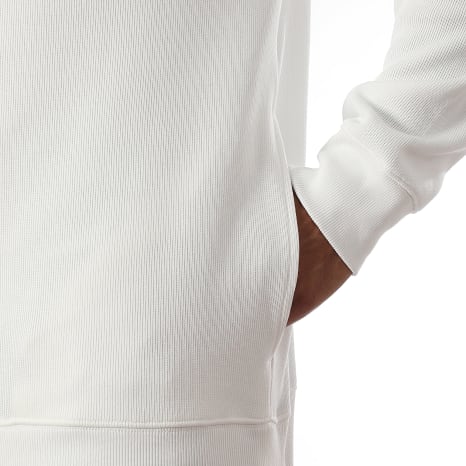 Lacoste - Sweat Col Zippé Logo Brodé Crocodile Blanc
