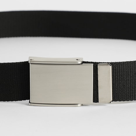 LBO - Placa de cinturón con hebilla ajustable 0002 Negro Plata