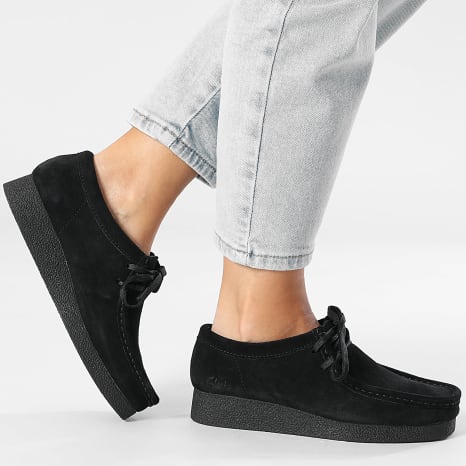 Clarks - Wallabee Evosh Black Suede Women's Shoes - Ryses