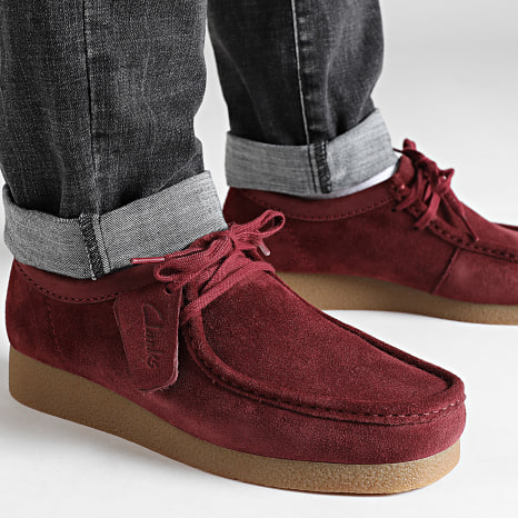 Clarks Wallabee Evo バーガンディ Clarks - Wallabee Evo Burgundy Suede shoes - Ryses