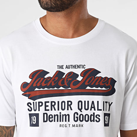 Jack And Jones - Pack De 5 Camisetas Con Logo Blanco Negro Verde Caqui Azul Marino Gris