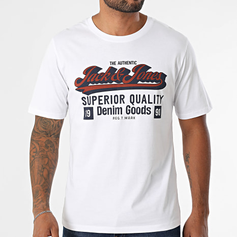 Jack And Jones - Pack De 5 Camisetas Con Logo Blanco Negro Verde Caqui Azul Marino Gris