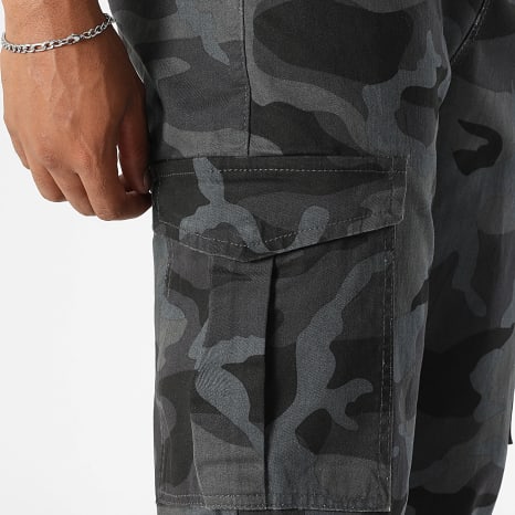 Fins de Séries - 3898 Pantalones cargo relajados de camuflaje gris marengo