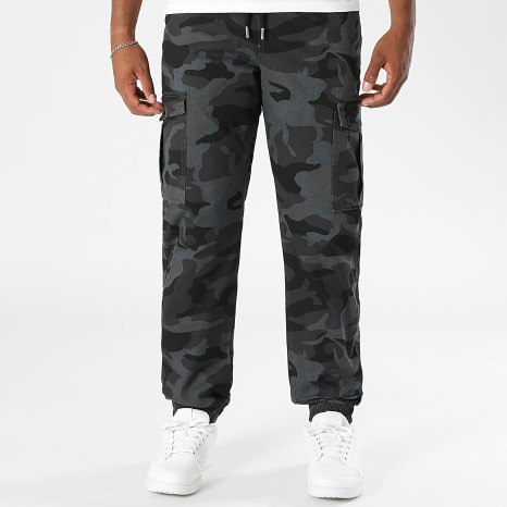 Fins de Séries - 3898 Pantalones cargo relajados de camuflaje gris marengo