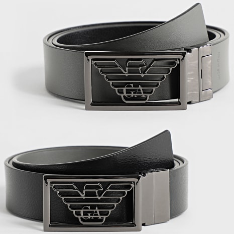 Emporio Armani - Cinturón reversible Y4S507-Y134J Negro Gris