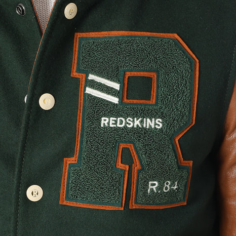 Redskins - Giacca Teddy Cambridge School Verde scuro Cammello
