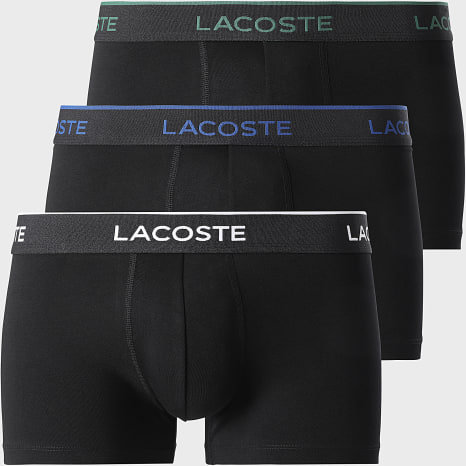 Lacoste - Lot De 3 Boxers Classic Noir Blanc Bleu Roi Vert