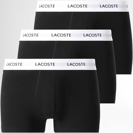 Lacoste - Lot De 3 Boxers Classic Noir