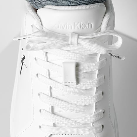 Calvin Klein - Zapatillas Classic Cupsole Laceup Piel 1435 Triple Blanco Brillante