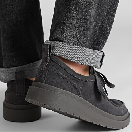 Clarks - Zapatos Polden Moc Ante Gris Oscuro