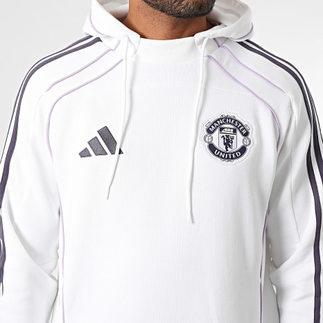 Adidas Sportswear - Sweat Capuche A Bandes Manchester United JN2829 Blanc Violet