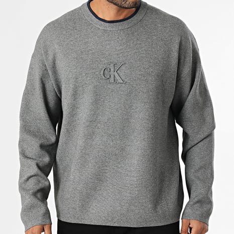Calvin Klein - Pull 300G Gris Chiné