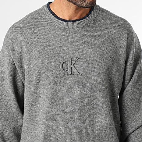 Calvin Klein - Pull 300G Gris Chiné