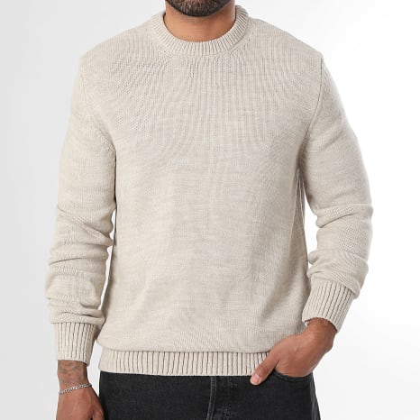 LBO - Suéter Cuello Redondo Punto Mediano 0694 Beige Claro