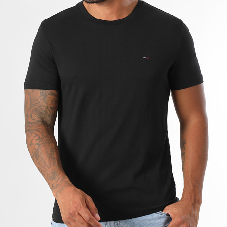Tommy Jeans - Lot De 3 Tee Shirts Slim 1579 Blanc Noir Bleu Marine