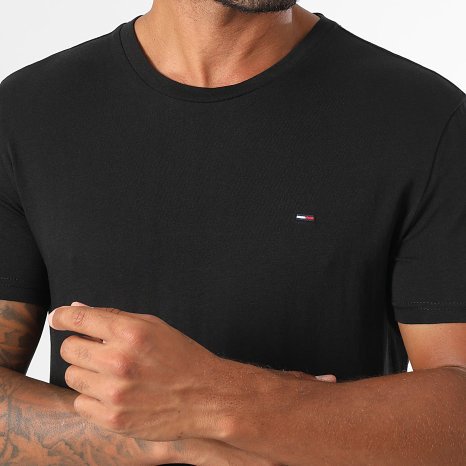 Tommy Jeans - Lot De 3 Tee Shirts Slim 1579 Blanc Noir Bleu Marine