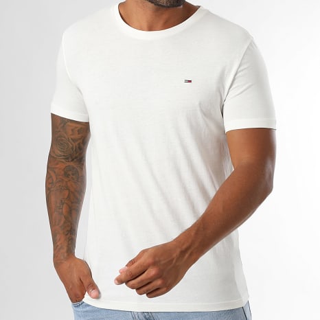 Tommy Jeans - Lot De 3 Tee Shirts Slim 1579 Blanc Noir Bleu Marine