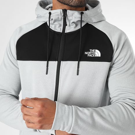 The North Face - Veste Zippée Capuche Reaxion Fleece A8CNP Gris Clair Noir