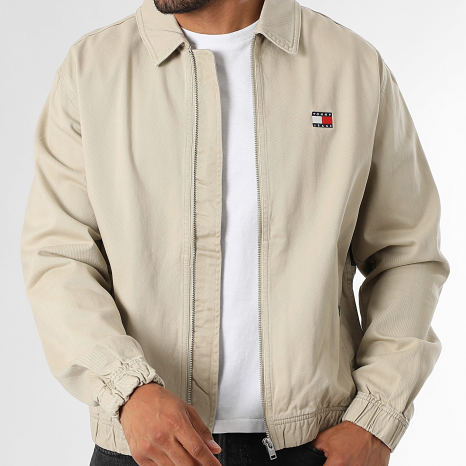 Tommy Jeans - Veste Jean Zippée Essential Flag 1930 Beige