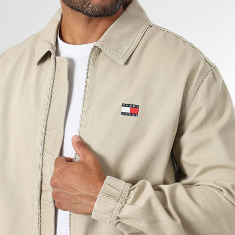 Tommy Jeans - Veste Jean Zippée Essential Flag 1930 Beige