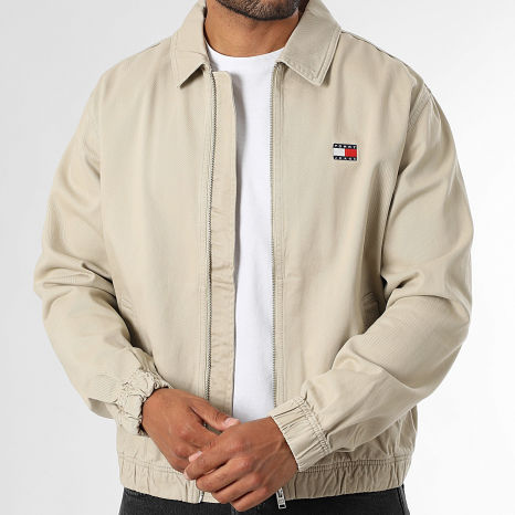 Tommy Jeans - Veste Jean Zippée Essential Flag 1930 Beige