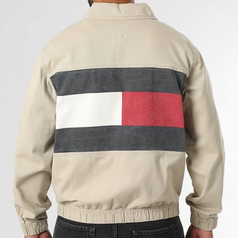 Tommy Jeans - Veste Jean Zippée Essential Flag 1930 Beige