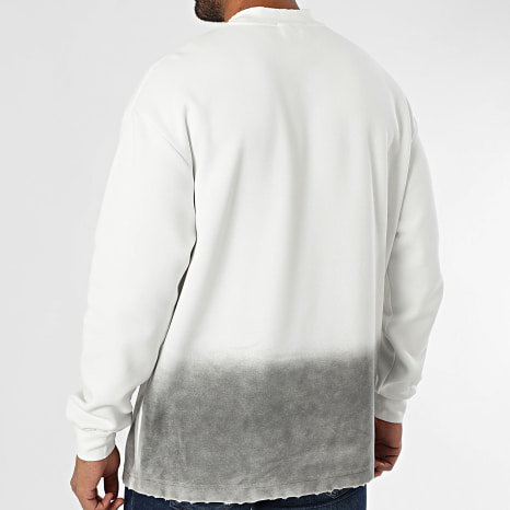 Uniplay - 565 Blanco Gris Sudadera oversize con cuello redondo