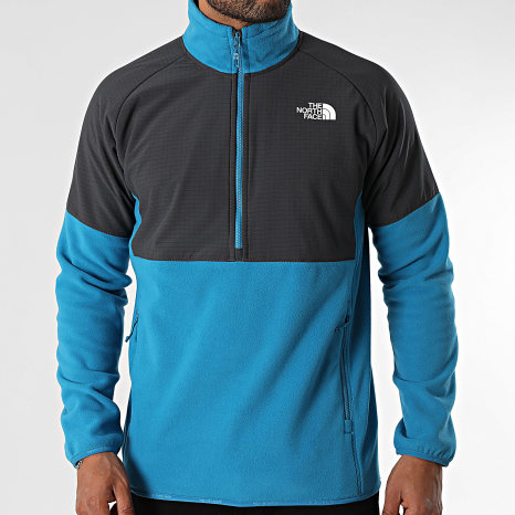 The North Face - Veste Polaire Col Zippé Glacier A89JH Bleu Clair Noir