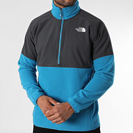 The North Face - Veste Polaire Col Zippé Glacier A89JH Bleu Clair Noir