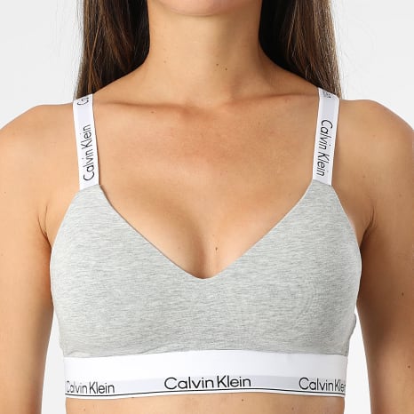 Calvin Klein - Soutien-Gorge Femme QF8504 Gris Chiné