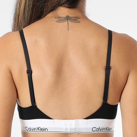 Calvin Klein - Sujetador triángulo mujer ligeramente forrado QF8498 Negro