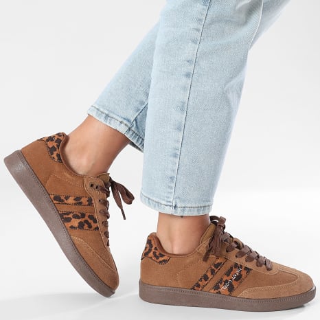 Teddy Smith - Sneakers Femme 120233 Camel Leopard