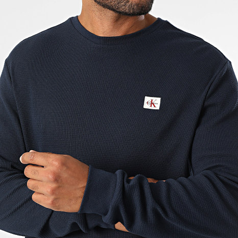 Calvin Klein - Sweat Crewneck Waffle M217 Bleu Marine