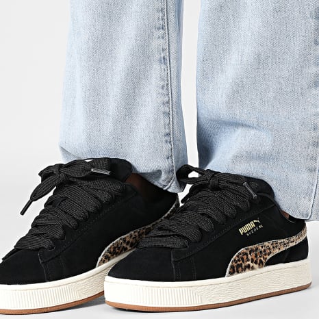 Puma - Mujer Suede XL Leo 404862 Puma Negro Caliente Zapatillas Blanco Leopardo