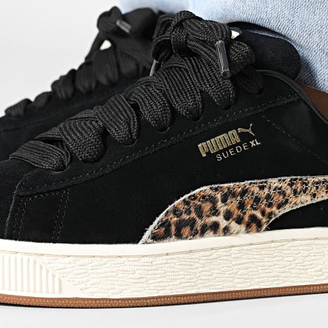 Puma - Mujer Suede XL Leo 404862 Puma Negro Caliente Zapatillas Blanco Leopardo