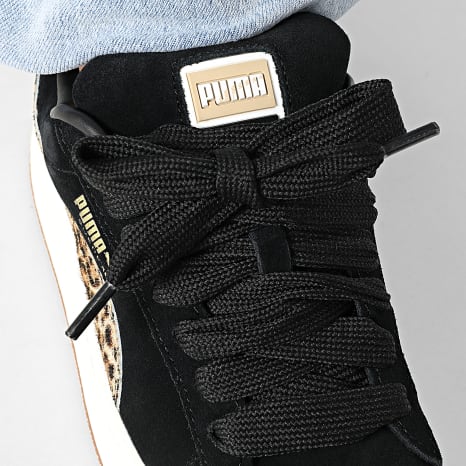 Puma - Mujer Suede XL Leo 404862 Puma Negro Caliente Zapatillas Blanco Leopardo