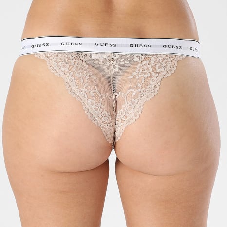 Guess - Braguitas de encaje para mujer O97E01 Beige