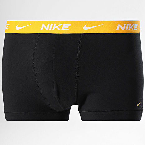 Nike - Lot De 3 Boxers KE1008 Noir Vert Kaki Bleu Clair Jaune