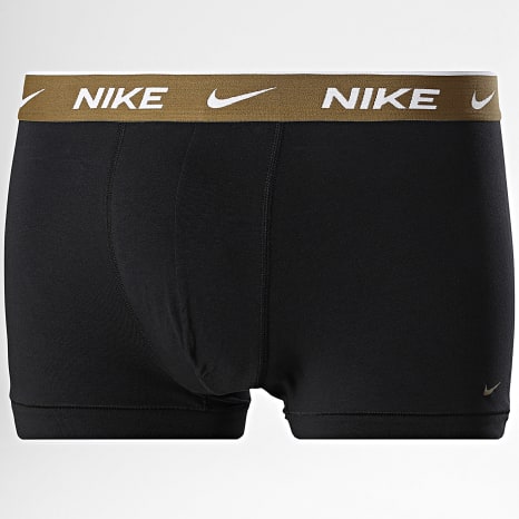 Nike - Lot De 3 Boxers KE1008 Noir Vert Kaki Bleu Clair Jaune