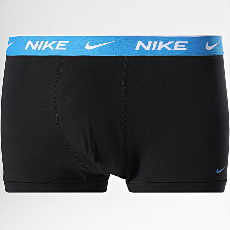 Nike - Lot De 3 Boxers KE1008 Noir Vert Kaki Bleu Clair Jaune