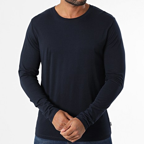 Jack And Jones - Tee Shirt Manches Longues Organic Basic Bleu Marine