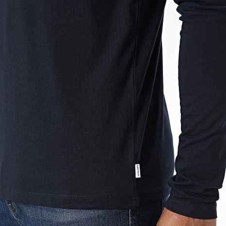 Jack And Jones - Tee Shirt Manches Longues Organic Basic Bleu Marine