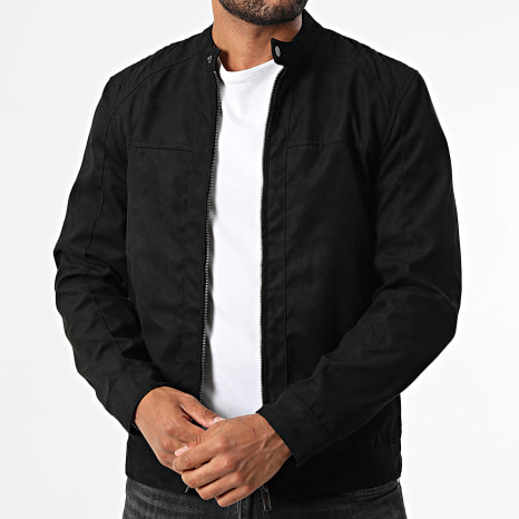 Only And Sons - Mike Zwart Faux Leren Jasje Only And Sons - Mike Zwart Faux Leren Jasje