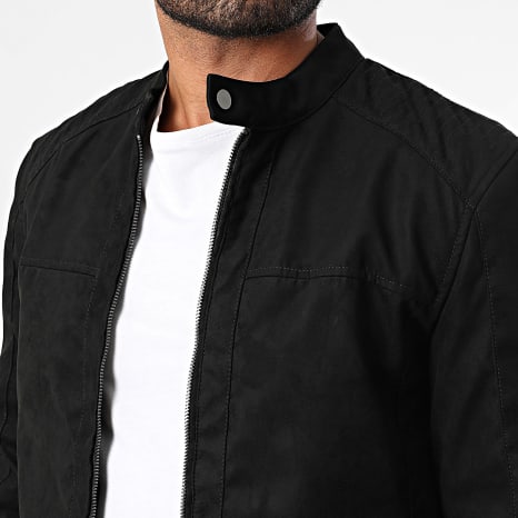 Only And Sons - Mike Zwart Faux Leren Jasje Only And Sons - Mike Zwart Faux Leren Jasje