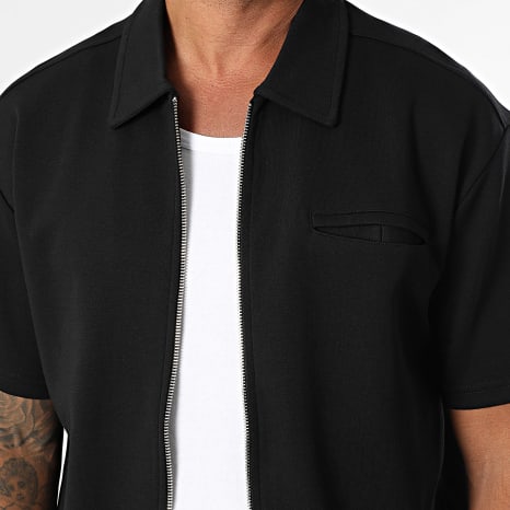 Ikao - Ensemble Chemise Manches Courtes Zippée Et Pantalon Jogging 596 Noir