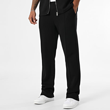 Ikao - Ensemble Chemise Manches Courtes Zippée Et Pantalon Jogging 596 Noir