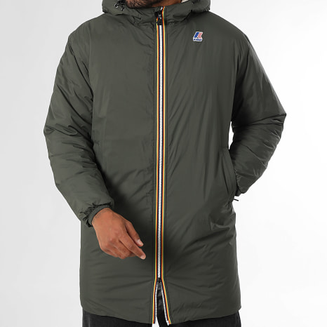 K-Way - Parka Lunga Le Vrai 4.0 Eiffel East Orsetto Verde Kaki